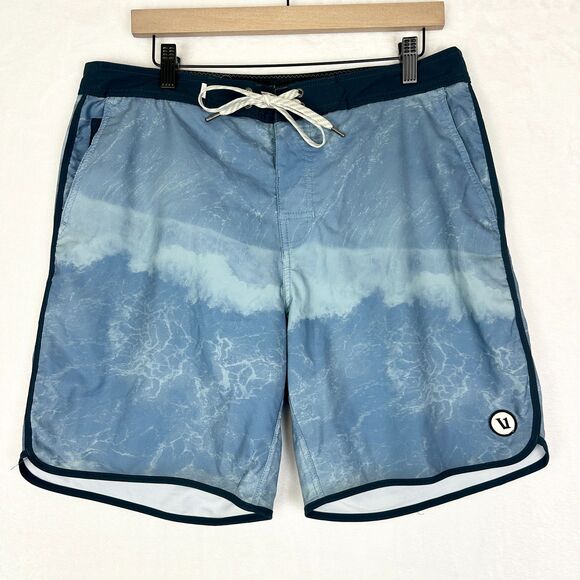 Vuori Mens Cruise Boardshort Size 34 Indigo Wave Swim Trunks Swimwear Beach Surf - Picture 1 of 8